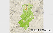 Physical 3D Map of Longchuan, shaded relief outside