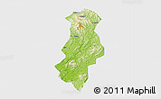 Physical 3D Map of Longchuan, single color outside