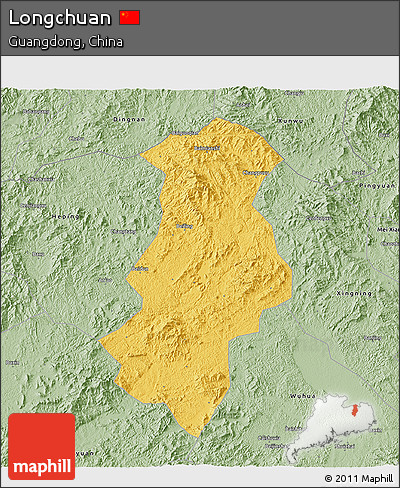 Savanna Style 3D Map of Longchuan