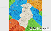 Shaded Relief 3D Map of Longchuan, political outside