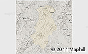 Shaded Relief 3D Map of Longchuan, semi-desaturated