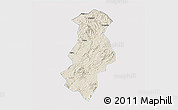 Shaded Relief 3D Map of Longchuan, single color outside