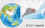 Physical Location Map of Longchuan, highlighted country, highlighted parent region