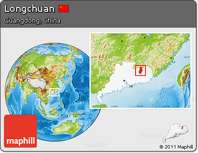 Physical Location Map of Longchuan, highlighted parent region