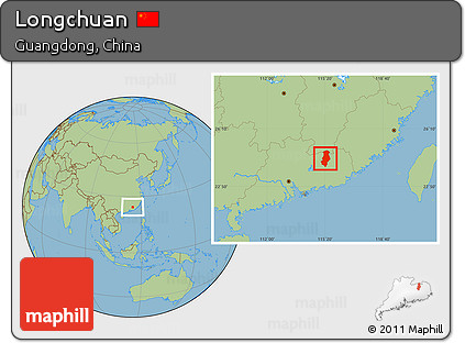 Savanna Style Location Map of Longchuan