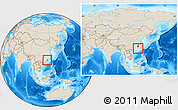 Shaded Relief Location Map of Longchuan, highlighted parent region, within the entire country