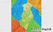 Physical Map of Longchuan, political outside