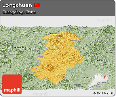 Savanna Style Panoramic Map of Longchuan