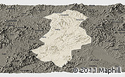 Shaded Relief Panoramic Map of Longchuan, darken