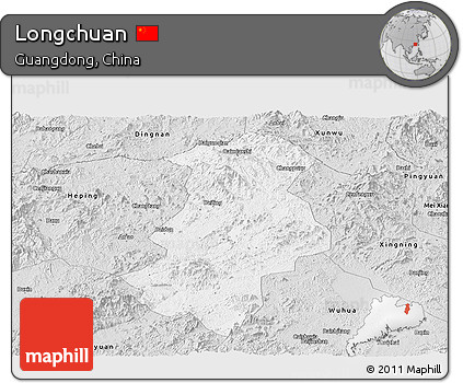 Silver Style Panoramic Map of Longchuan