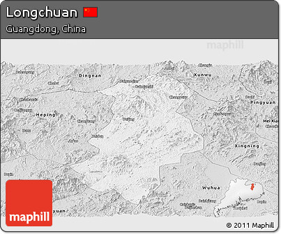 Silver Style Panoramic Map of Longchuan
