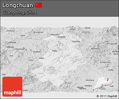 Silver Style Panoramic Map of Longchuan