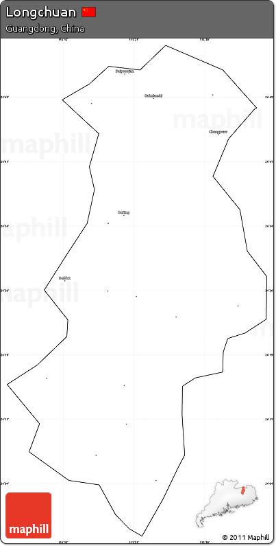Blank Simple Map of Longchuan, cropped outside