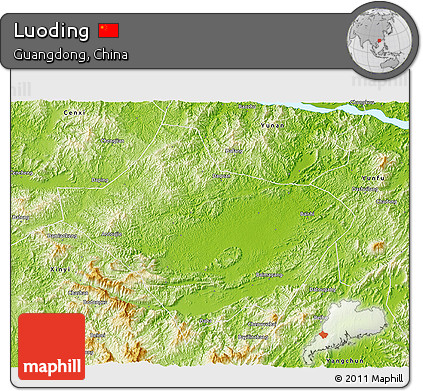 Physical 3D Map of Luoding