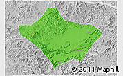 Political 3D Map of Luoding, lighten, desaturated