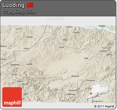 Shaded Relief 3D Map of Luoding