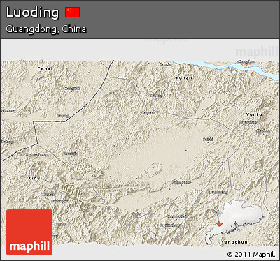 Shaded Relief 3D Map of Luoding