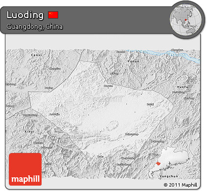 Silver Style 3D Map of Luoding