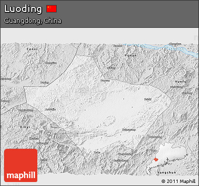 Silver Style 3D Map of Luoding