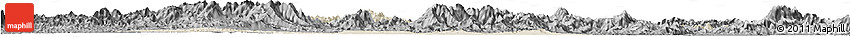Shaded Relief Horizon Map of Luoding, darken, desaturated