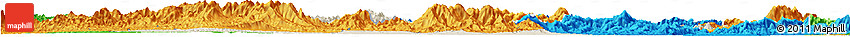 Shaded Relief Horizon Map of Luoding, political outside