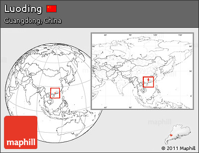 Blank Location Map of Luoding, highlighted parent region, within the entire country