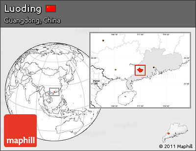 Blank Location Map of Luoding, highlighted parent region