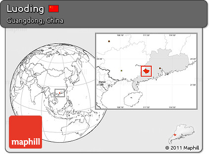Blank Location Map of Luoding, highlighted parent region
