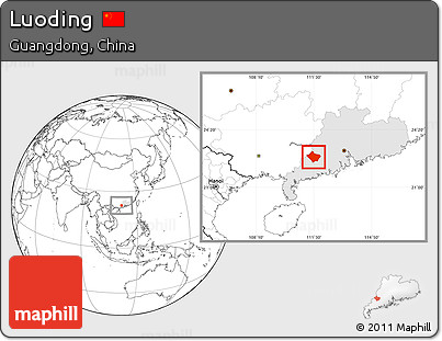 Blank Location Map of Luoding, highlighted parent region