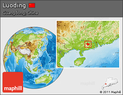 Physical Location Map of Luoding