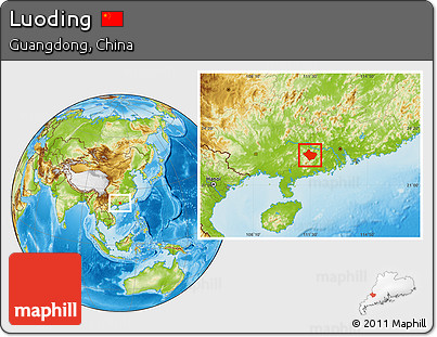 Physical Location Map of Luoding