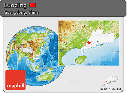 Physical Location Map of Luoding, highlighted parent region