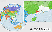 Political Location Map of Luoding, highlighted parent region