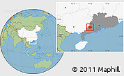 Savanna Style Location Map of Luoding, highlighted country, highlighted parent region