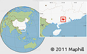 Savanna Style Location Map of Luoding, highlighted country
