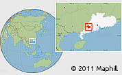 Savanna Style Location Map of Luoding, highlighted parent region