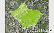 Physical Map of Luoding, darken, semi-desaturated