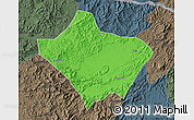 Political Map of Luoding, darken, semi-desaturated