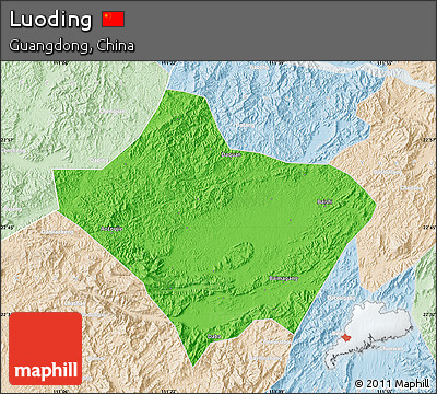 Political Map of Luoding, lighten