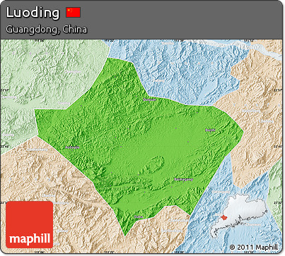 Political Map of Luoding, lighten