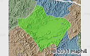 Political Map of Luoding, semi-desaturated
