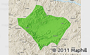 Political Map of Luoding, shaded relief outside
