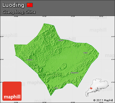 Political Map of Luoding, single color outside