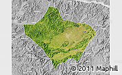 Satellite Map of Luoding, lighten, desaturated