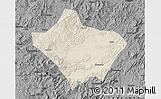 Shaded Relief Map of Luoding, darken, desaturated