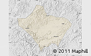 Shaded Relief Map of Luoding, lighten, desaturated