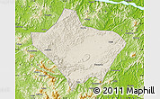 Shaded Relief Map of Luoding, physical outside