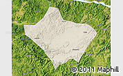 Shaded Relief Map of Luoding, satellite outside