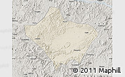 Shaded Relief Map of Luoding, semi-desaturated