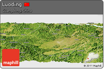 Satellite Panoramic Map of Luoding